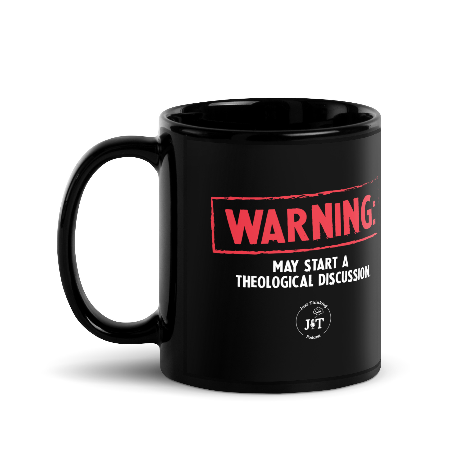 Warning Black Glossy Mug - Image 2