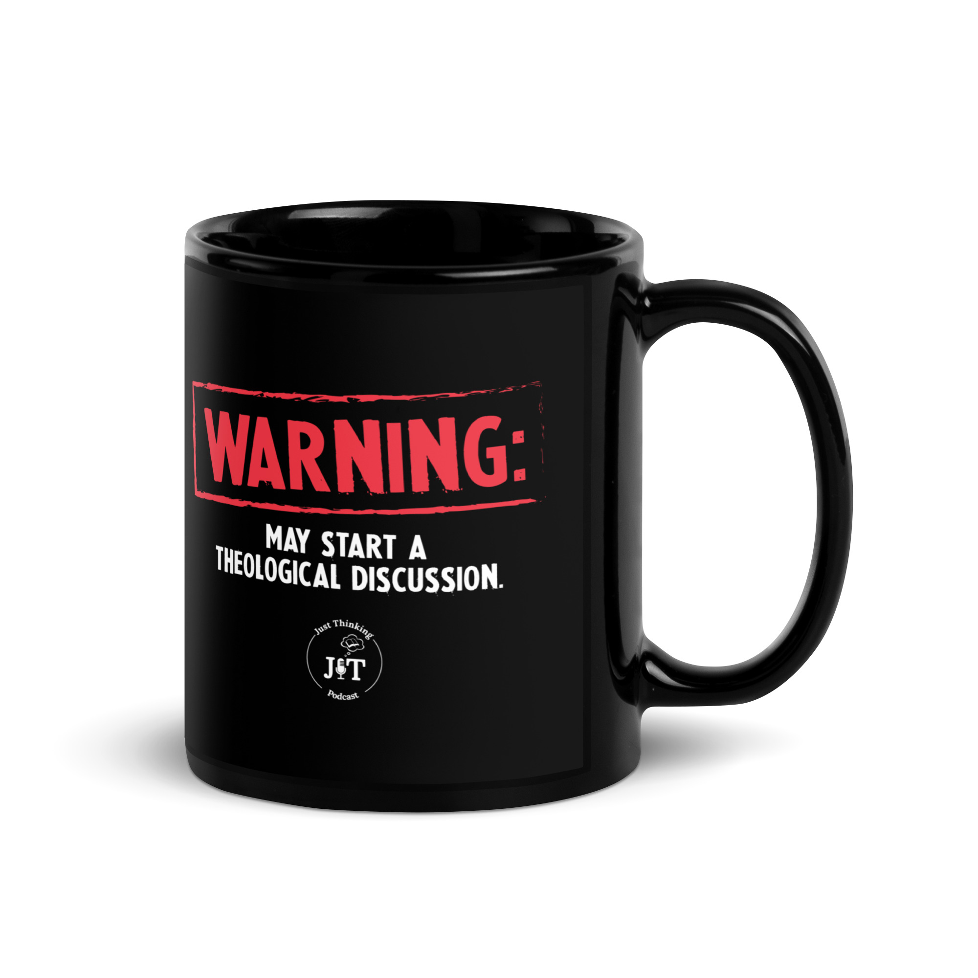 Warning Black Glossy Mug