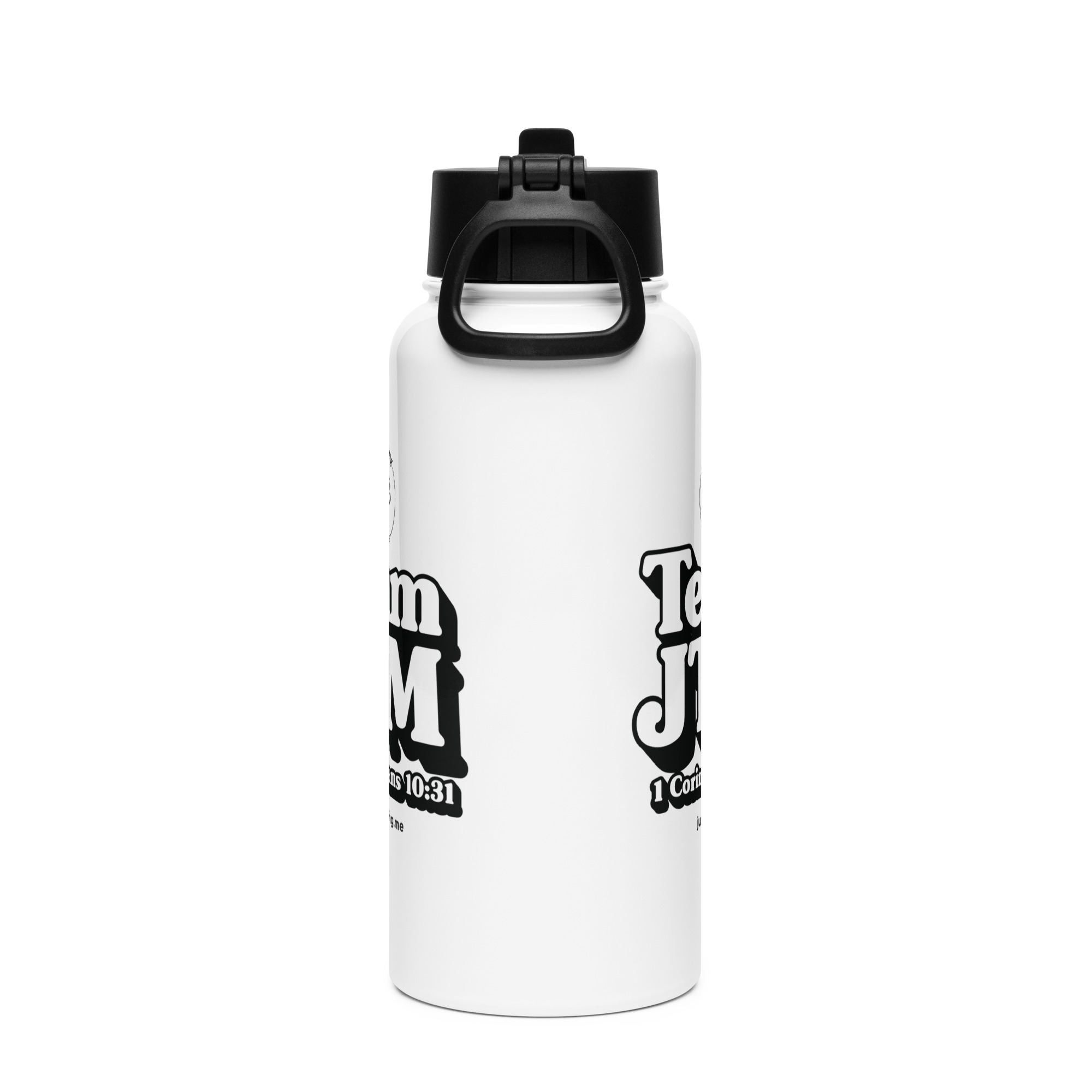 TEAM JT Stainless steel water bottle with a straw lid - Image 3