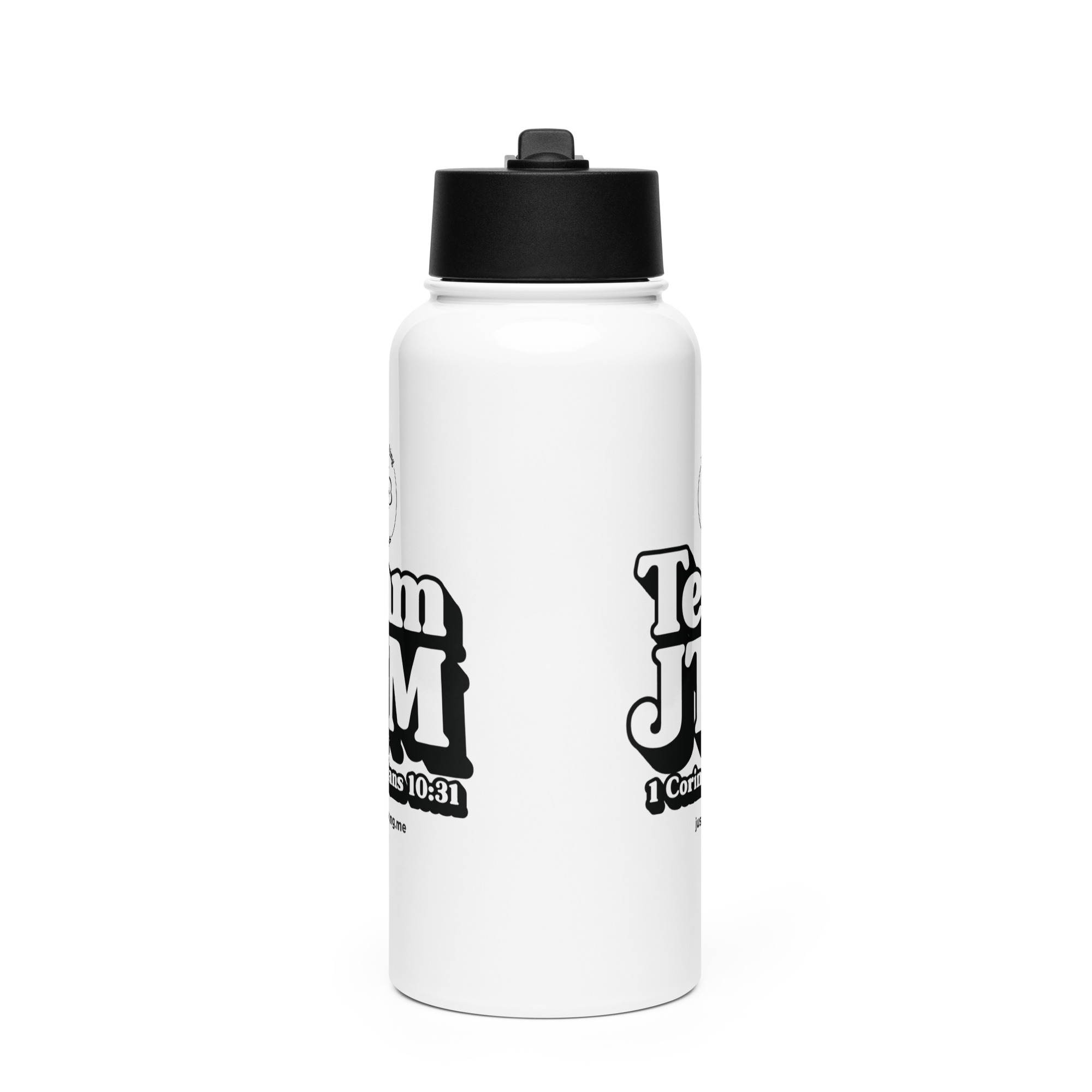 TEAM JT Stainless steel water bottle with a straw lid - Image 2