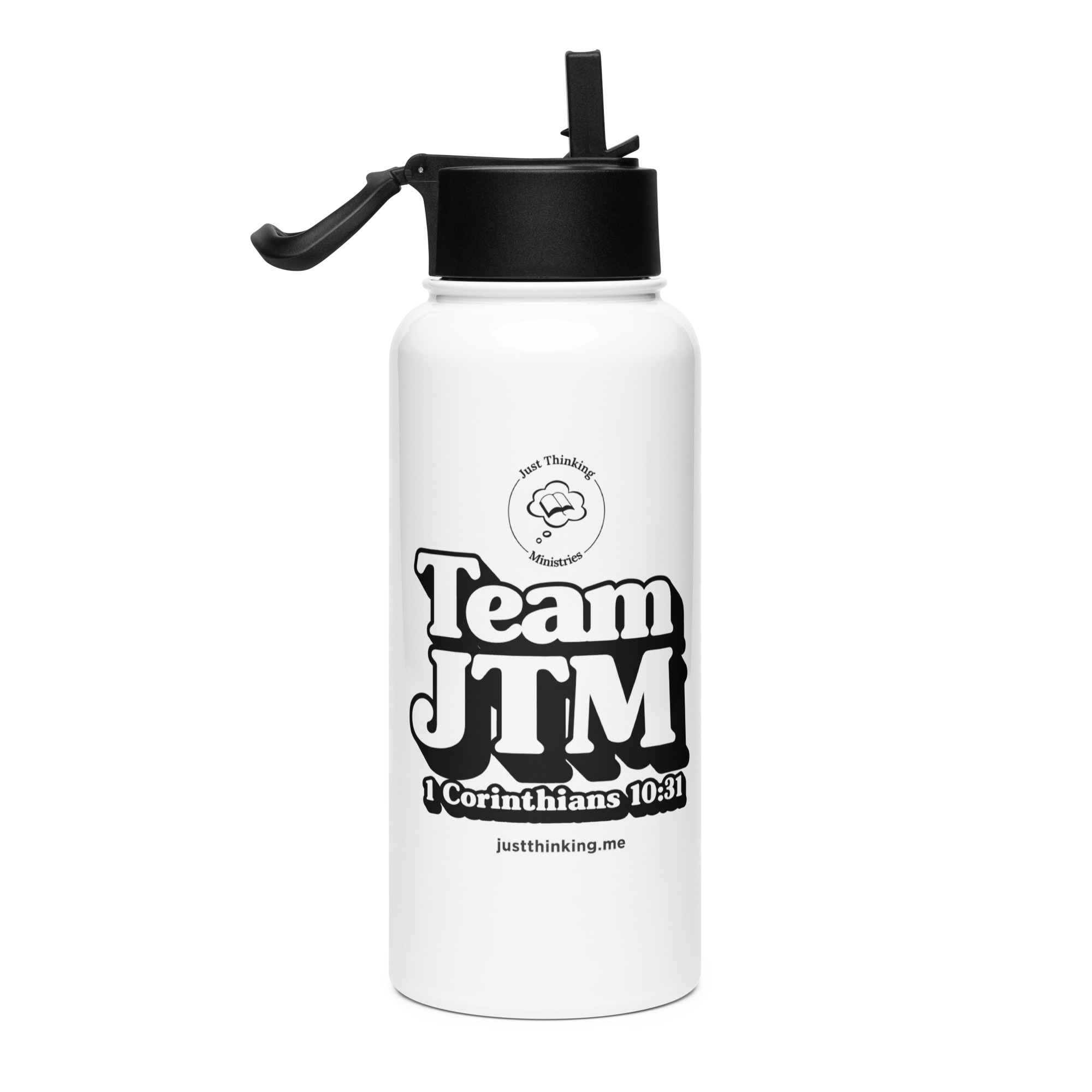 TEAM JT Stainless steel water bottle with a straw lid - Image 4